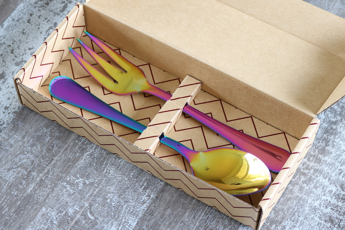 Classic 2 Piece Salad/Serving Set Rainbow