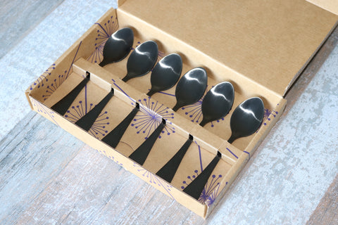 Classic 6 Piece Tea Spoon Set Matte Black