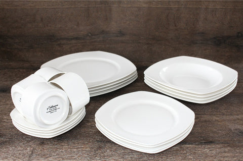 White Square Dinner Set 20 pcs