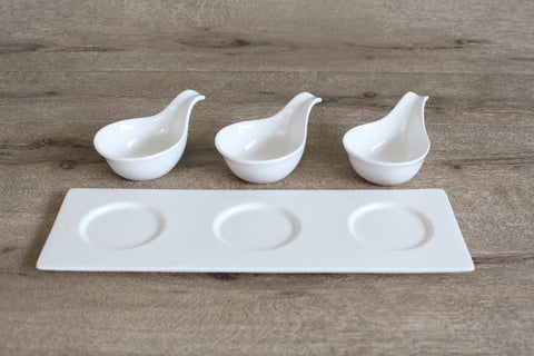 Round Saucer Set with Tray